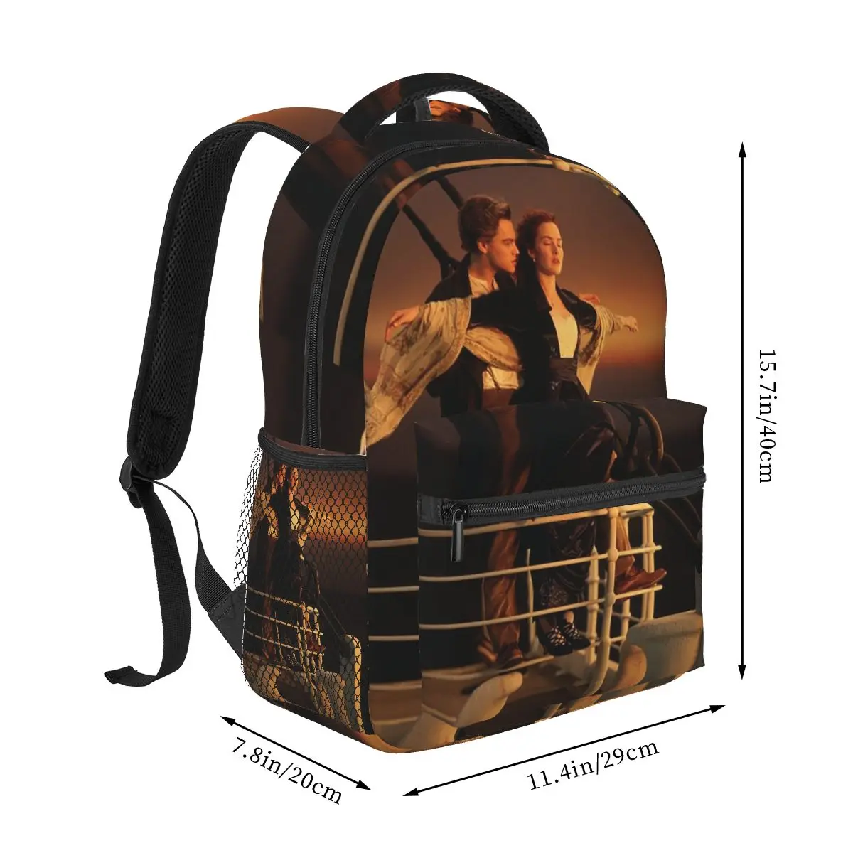 Titanic Jack And Rose Movie Backpacks Boys Girls Bookbag Children School Bags Cartoon Rucksack Shoulder Bag Large Capacity