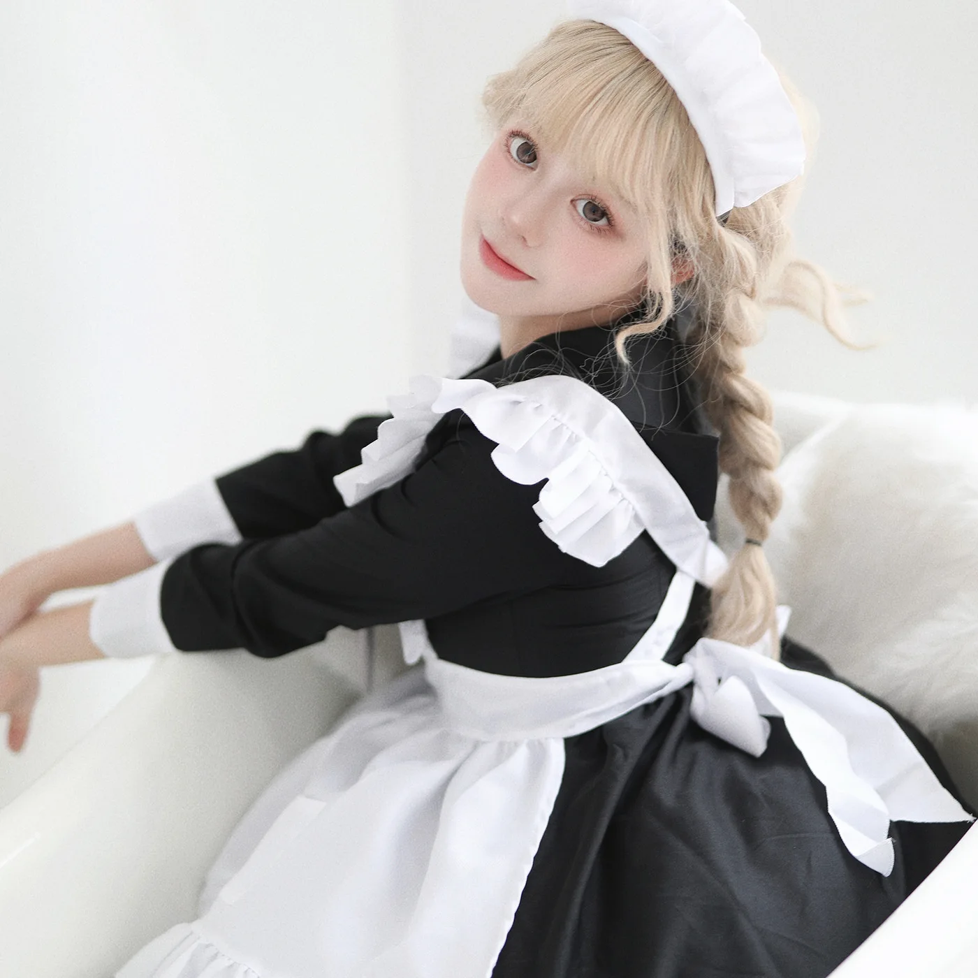 Japanese sailor uniform super cute maid dress women's big brother COSPALY performance dress long sleeve maid dress woman