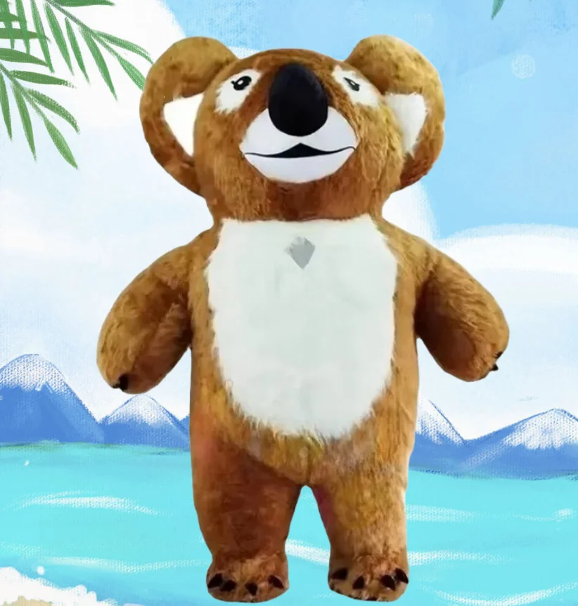 

2m/2.6m Plush Inflatable Brown Koala Mascot Costume Adults Blow Up Outfits Masquerade Party Halloween Christmas Suits