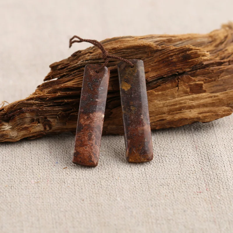 B&F Orbicular Rhyolite Birds’Eye Jaspe Earring Beads, Handmade Natural stones beads, Polished Stones for jewelry Making Supplie