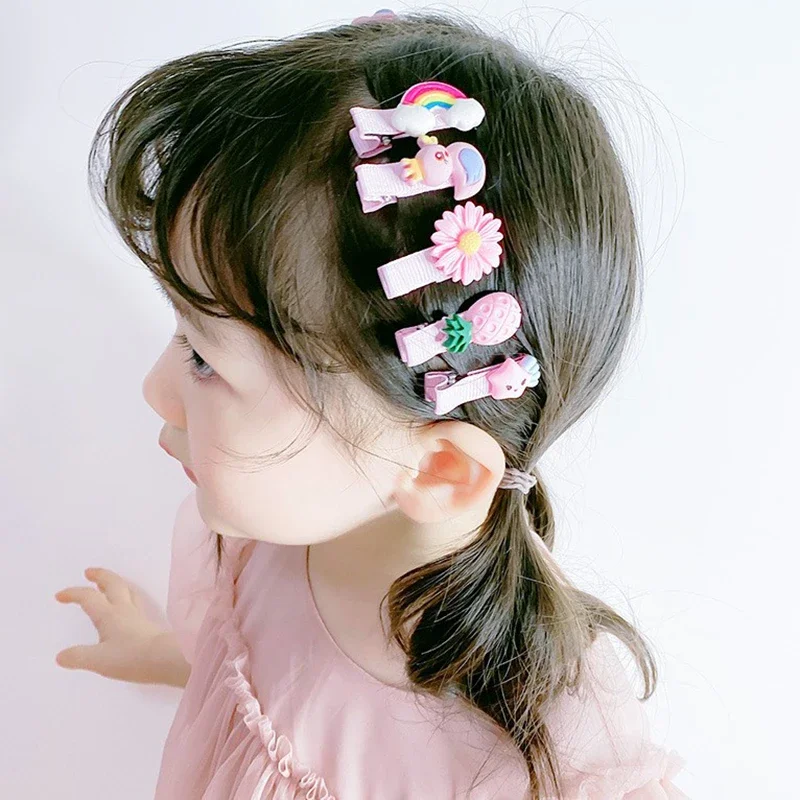 10 ชิ้นชุดเด็กคลิปผมการ์ตูน Bows ดอกไม้สาว Hairpins เด็กหวานคลิป Barrettes เด็กอุปกรณ์เสริมผม