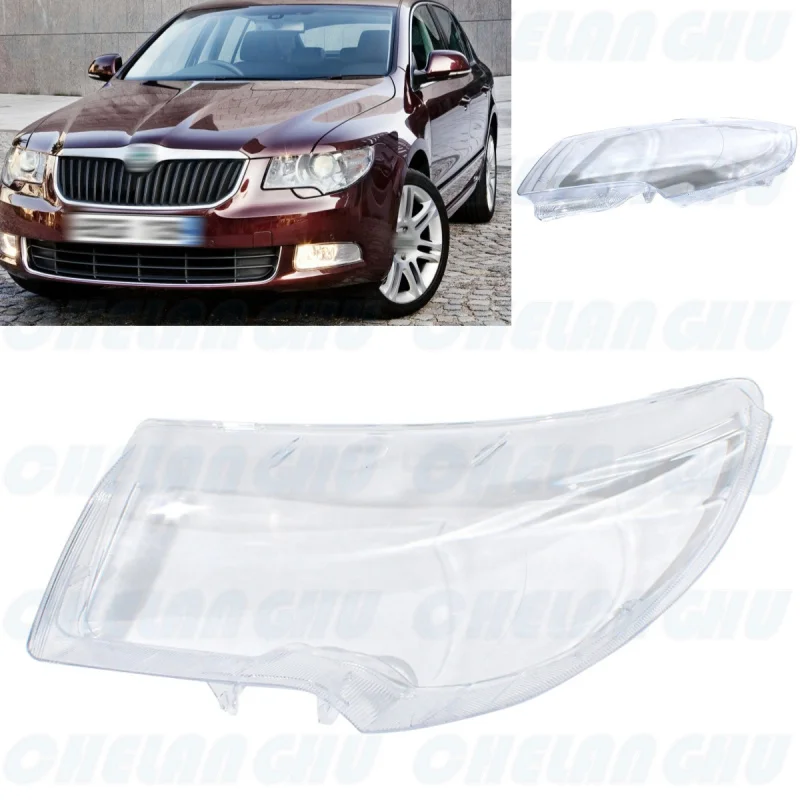 

1 pc Left Side Car Headlight Lens Covers For Skoda Superb 2008 2009 2010 2011 2012 2013 Lampshade Bright Shell Head Lamp Lens