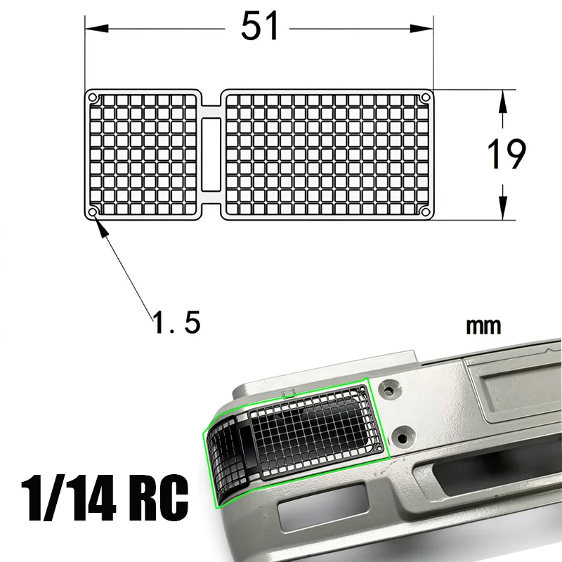 Simulation 2pcs Metal Light Network for 1:14th Scale Tamiya RC Truck for MAN JX F2000 RC Truck Car