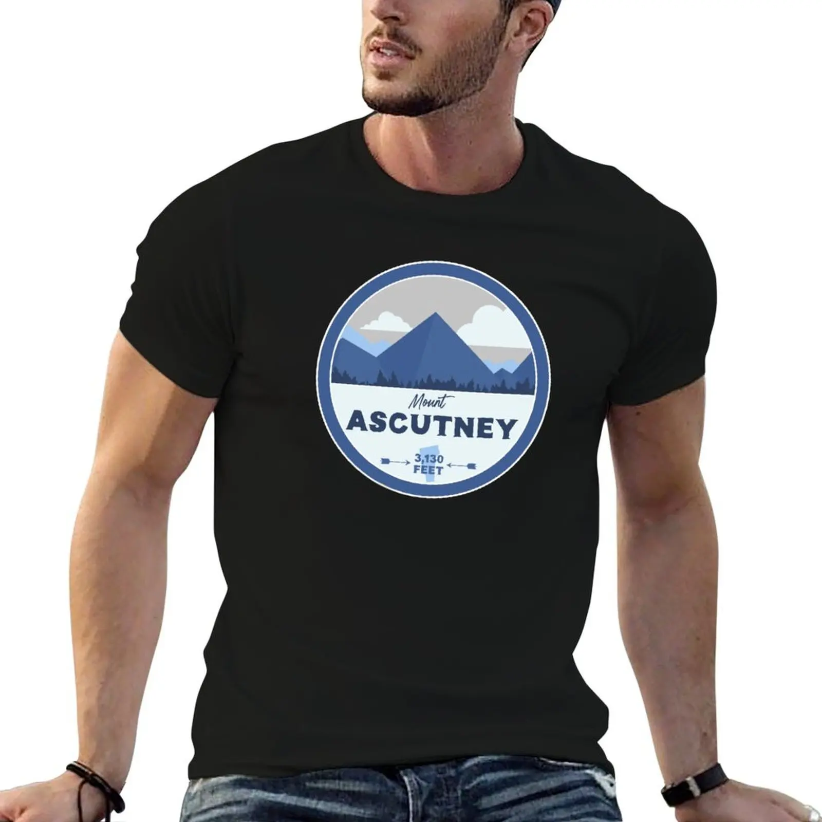 Mount Ascutney Vermont VT Mountains Hiking T-Shirt Basic Simple Casual Short Sleeve Tee