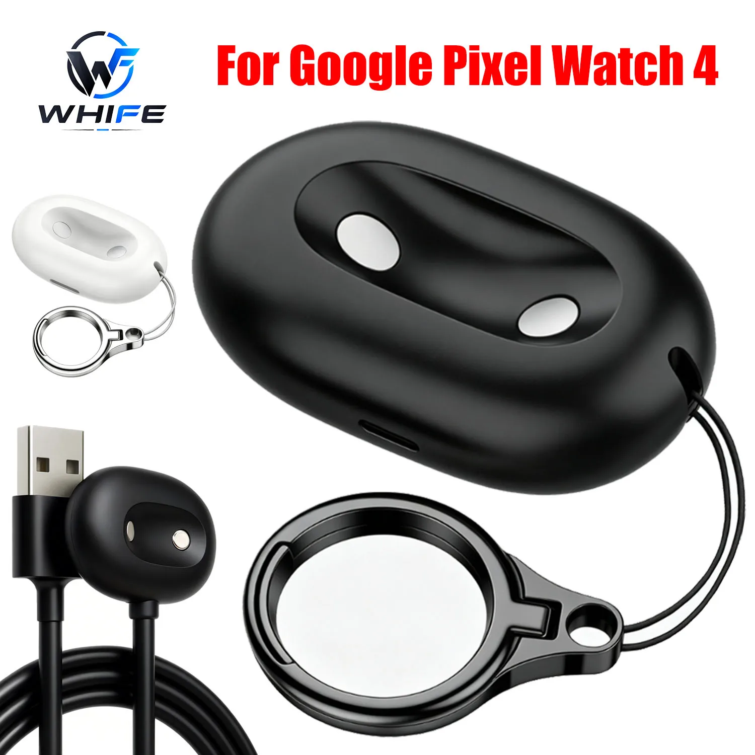 Image of Magnetisches Ladegerät für Google Pixel Watch 4 41/45mm Kabelloses Schlüsselanhänger-Smartwatch-Ladegerät mit Seitendock Reise-Ladegeräte