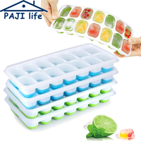 Ice Cube Tray Mold with Lid 14 Cube Easy Release Reusable Leakproof Ice Tray for Summer Cocktail Kitchen Bar Party DIY Tools