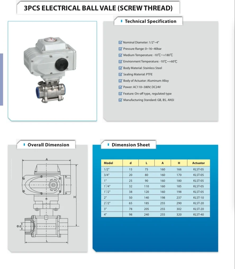 KLST-05 Switch Type Electric Actuator AC110V 220V 24V