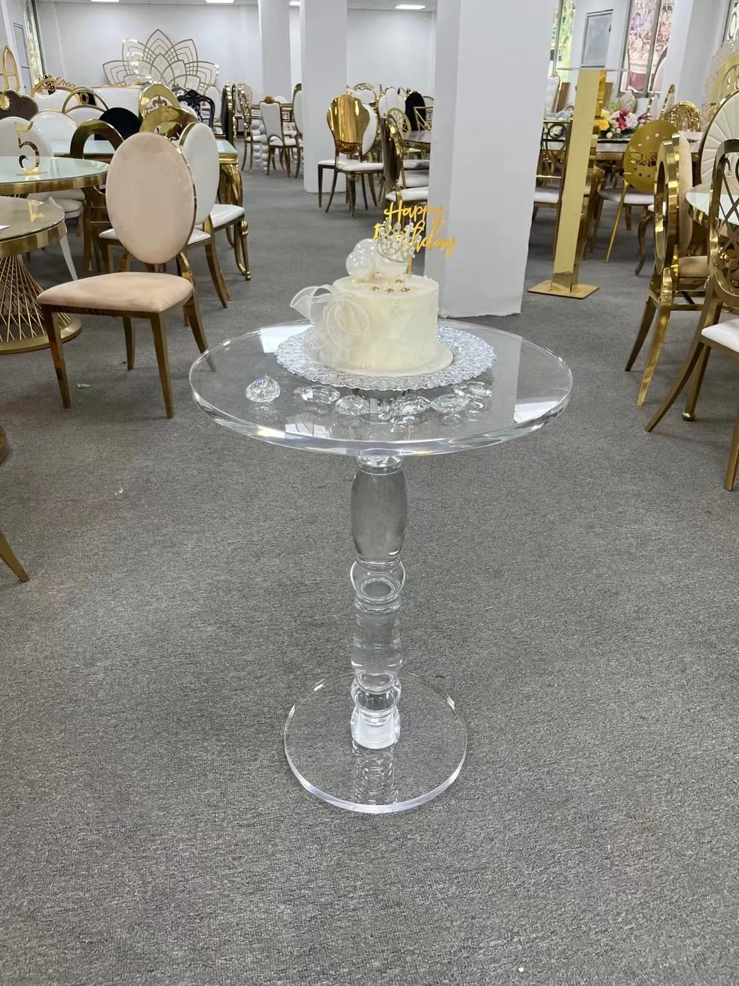 Factory customizable High quality acrylic  cake table flower stand set for wedding event party decoration image 5
