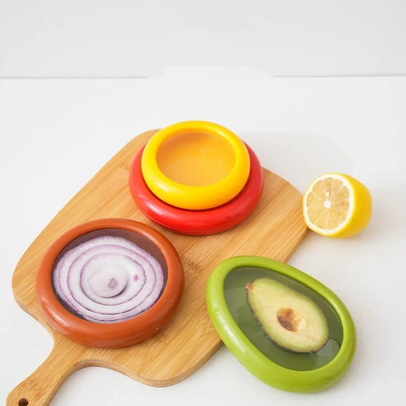 4pcs Food Fruit Vegetable Onion Lemon Saver Box Avocado Keeper Fresher Jars Tomato Storage Container Sealed Box Kitchen Gadget