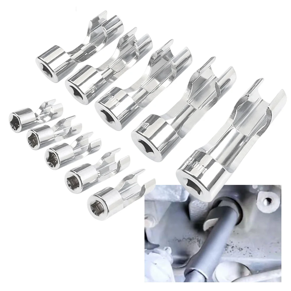 1 Stück Offener Steckschlüssel 10-19mm für 3/8-Zoll-Antriebsadapter, Diesel-Einspritzdüsen-Kraftstoffleitungs-Steckschlüssel, Verbindungsmutter-Steckschlüssel, Öffnungshülse