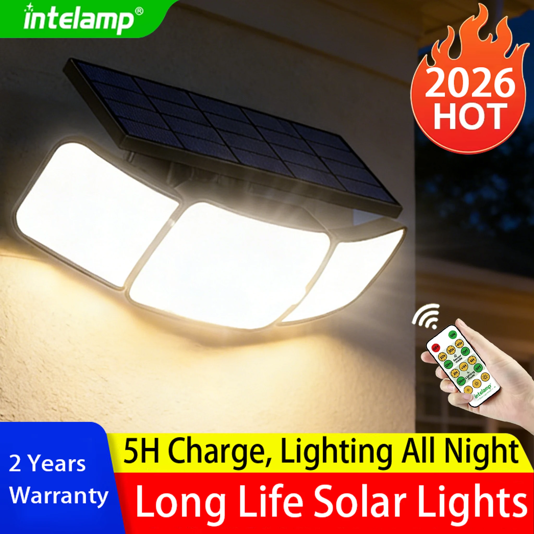 

Мощные солнечные светильники 2026 года с датчиком движения, сверхъяркие уличные настенные лампы IP65 водонепроницаемые для сада, двора, дорожек, гаража