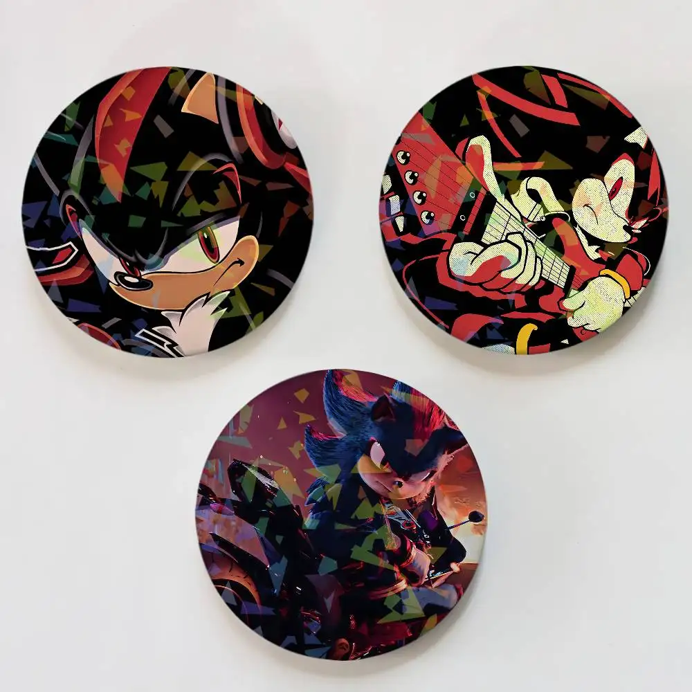 Shadow the Hedgehog Laser Button Pins Backpack Clothing Decor Brooch Fiction Badge Jewelry Gifts