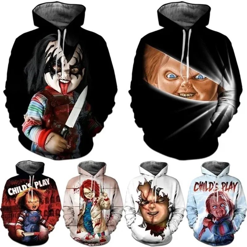 3d Printed Chucky Doll Hoodies For Men And Women Spring Autumn Pullover Graphic Sweatshirts Mens Oversized Streetwear Tops