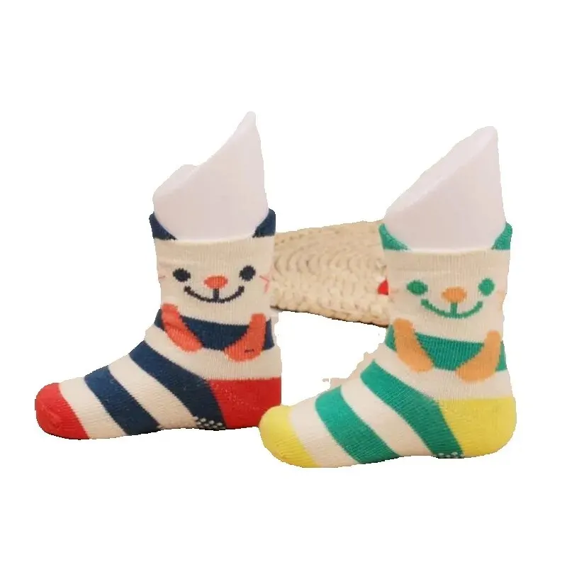 2023 New Design Girls Boys 0-3 Years Baby Infants Silicone Non Slip Floor Socks Stereo Ear 12pairs  Lot Mix Cartoon Cotton Kids