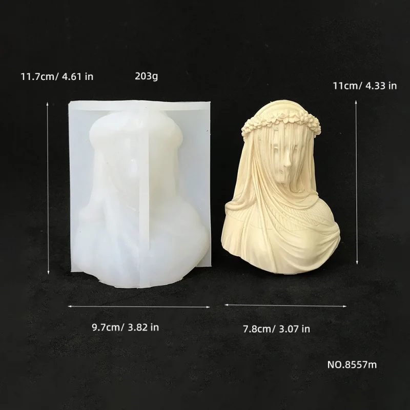 

Misty Girl Aromatherapy Candle Silicone Mold Portrait Resin Epoxy Plaster Decoration Mold8557M