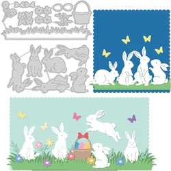 Easter Bunny Grass Cutting Dies Basket Egg Carbon Steel Die Cuts for DIY Crafting Embossing Stencil Template for Easter Card