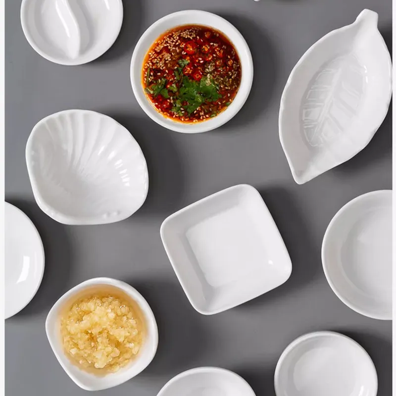 Japanese Melamine Dipping Saucer White Vinegar Saucer Not Easily Broken Plastic Soy Sauce Dish Sauce Dispenser Home Tableware