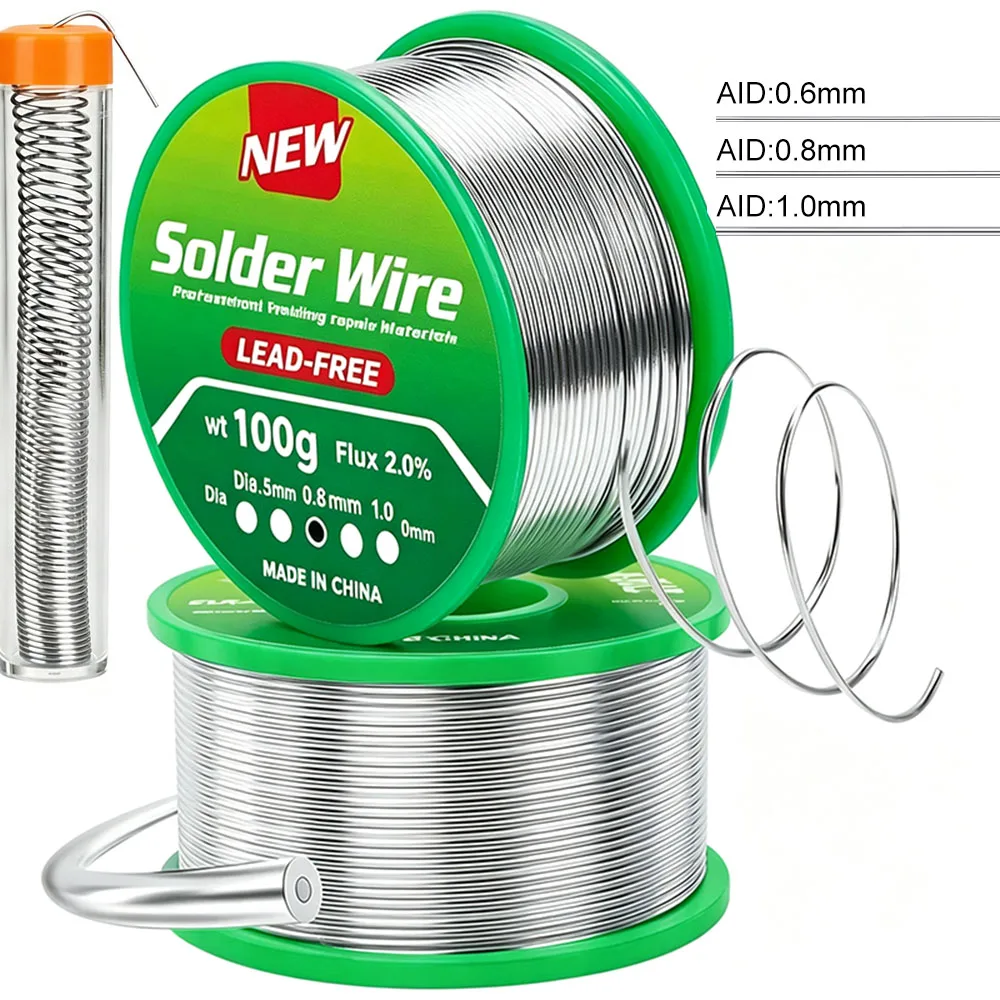 Lead-free Flux Core Solder Wire, No Clean High Purity Solder Wire, Melting Point 217, Sn99.3Cu0.7, 0.6mm, 0.8mm, 1.0mm