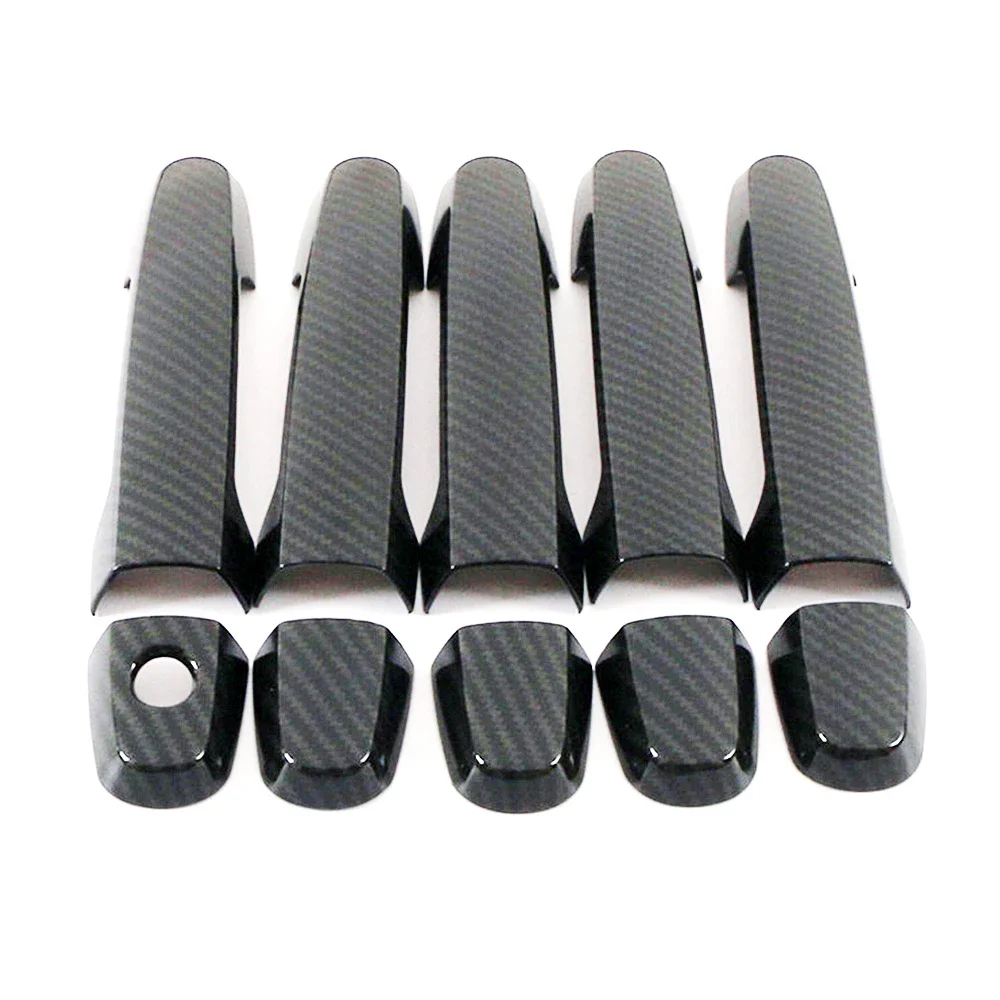 

For Toyota RAV4 RAV 4 2001-2012 2005 2007 2009 2011 Carbon Fiber Printed Exterior Door Handle Cover Moulding Trim Frame Bezel