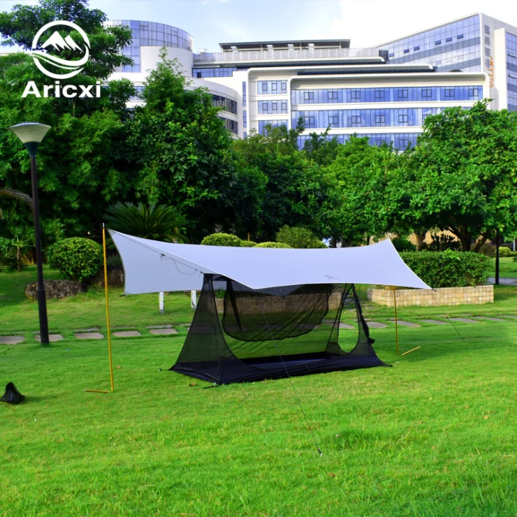 Hot Sale Camping Picnic Large Awning Tarp Shelter Lightweight Waterproof Rain Tarpaulin Awning For Camping