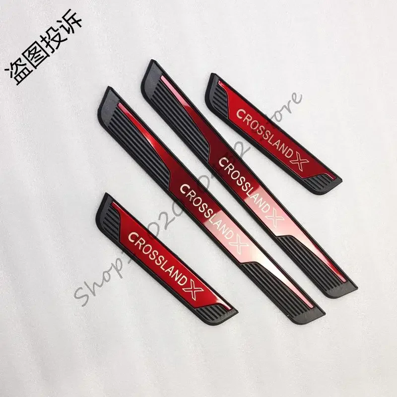 

Car Door Sill Scuff Plate Trim Auto Protector Accessories ABS Stainless Steel Styling Sticker For Opel Vauxhall CROSSLAND X 2017