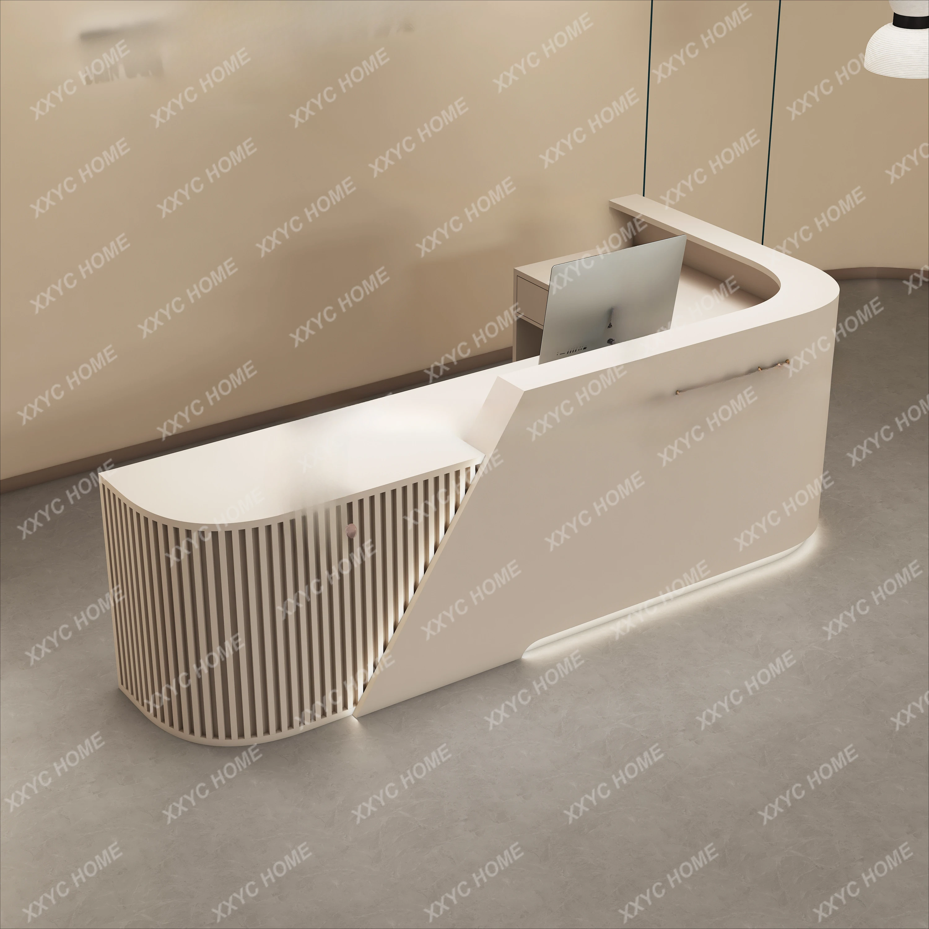 A Beauty salon checkout page Clothing store Simple modern arc training institution Reception desk