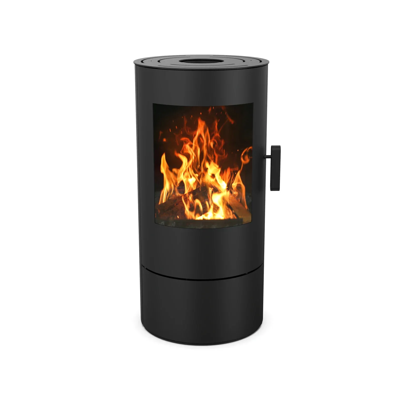 R0702A Round Freestanding Black Steel High Efficiency cylindrical Wood Burning Stove Wood heater Fireplace for Sale