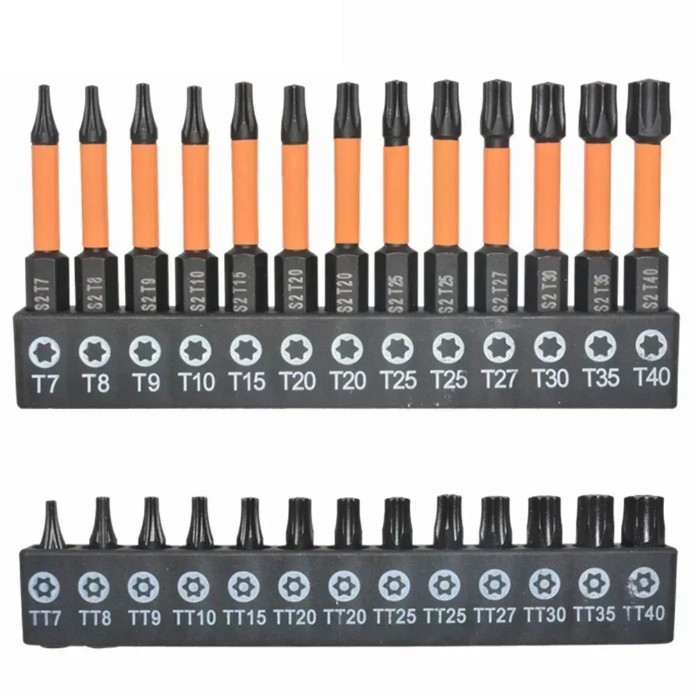 26Pcs/Set  Torx-Bit Security Tamper Proof Torx Star Bits 1/4 Hex Shank Quick Change Connect Impact-Driver Drill Screwdriver Bits