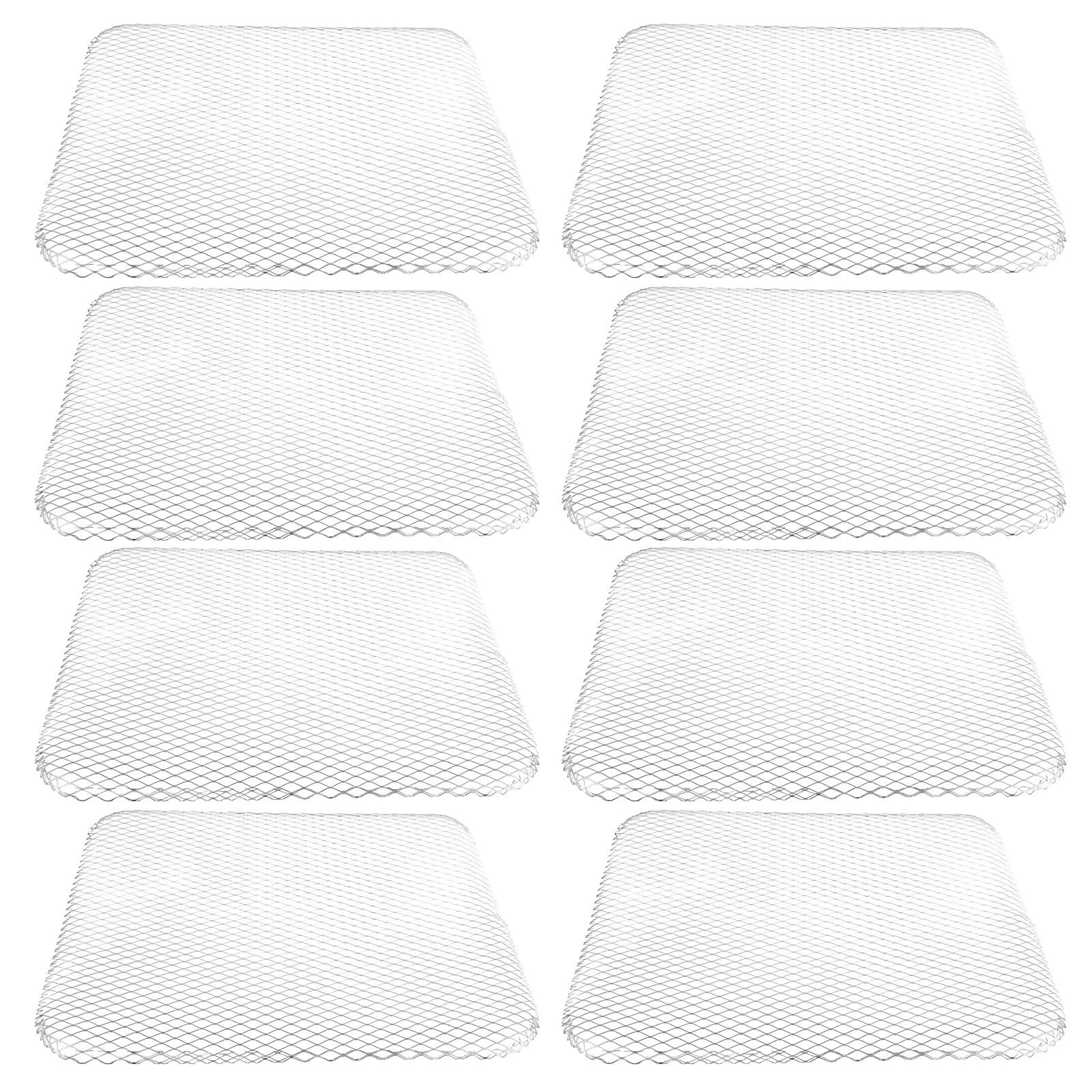

10 Pcs Disposable Net Pan Rectangular Design High Temp Resistant Aluminum Mesh Ideal for Outdoor Indoor Cooking