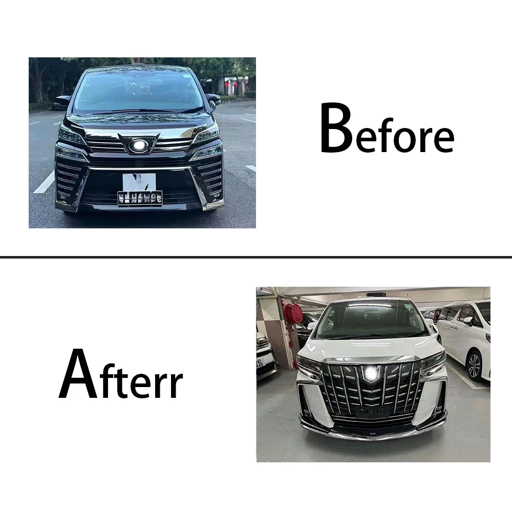 High quality kit for to yo ta VELLFIRE 2015-2022 upgrade to 30AGH alphard body kit with headlights taillights hood and fender