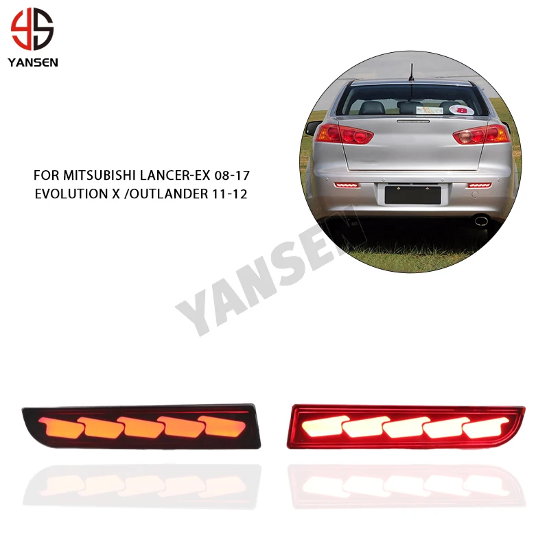 Rear Bumper Light LED Reflector Tail Brake Light For Mitsubishi Lancer EX EVO Evolution X Outlander Sport RVR ASX