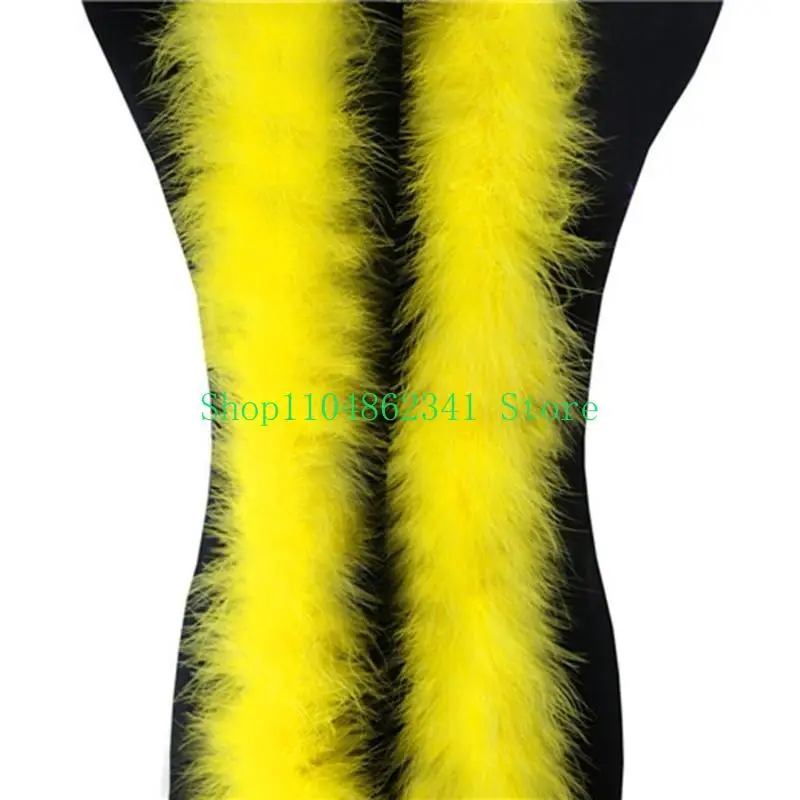 2 Yards Fluffy Marabou Feathers Boa for DIY Craft Sewing Trim Woman Girl Dress Turkey Feathers Trim for DIY Multicolor