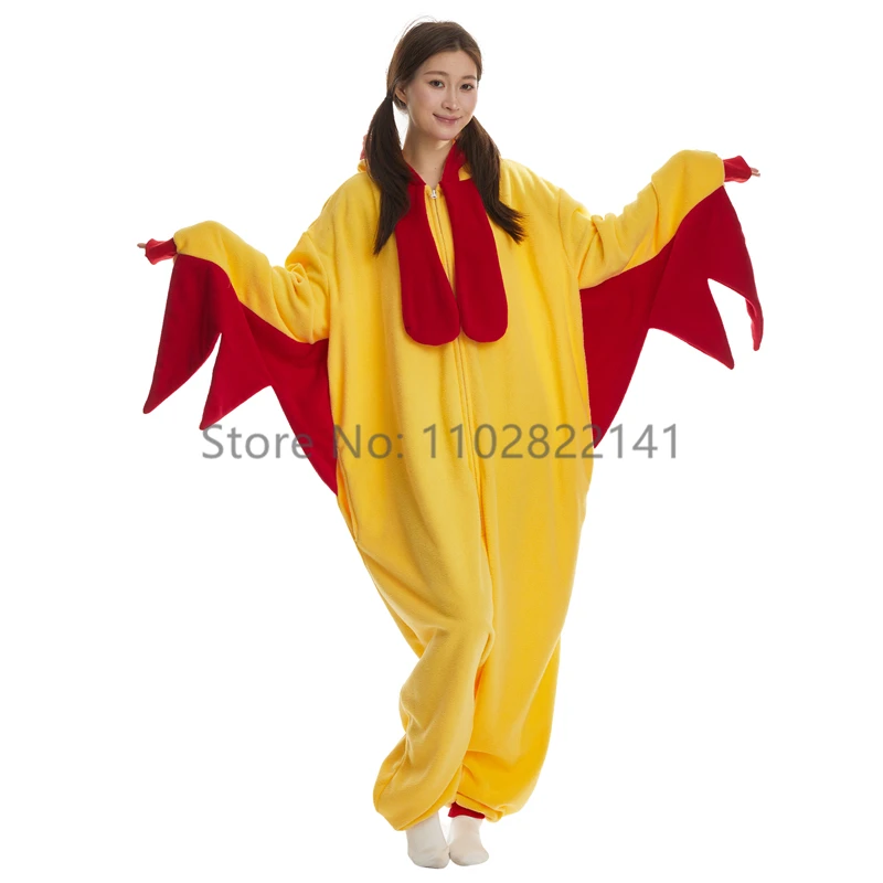 Favofans Adult Kigurumis Pyjamas Halloween Onesie Rooster For Women Men Cartoon Pajama Homewear Cosplay Costume