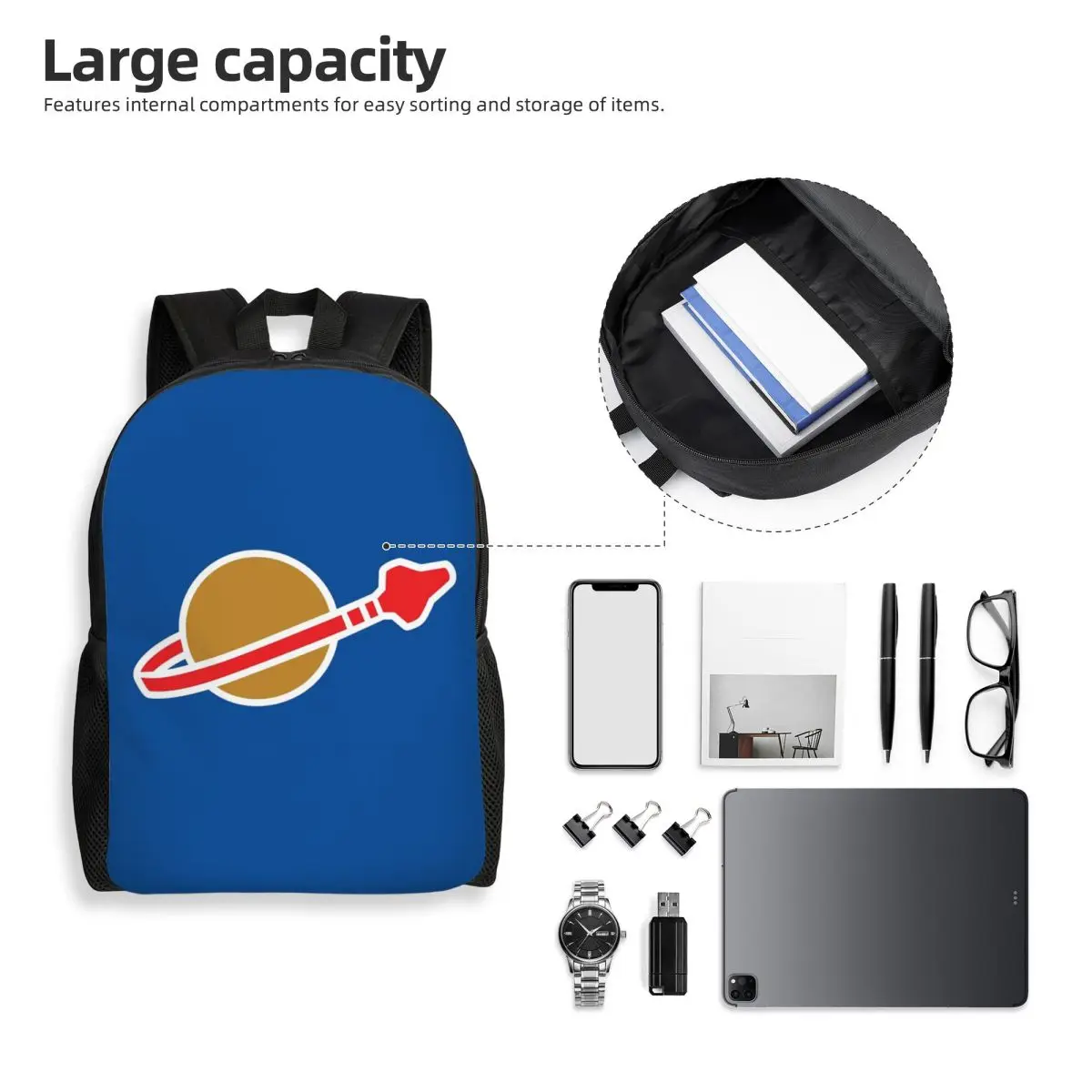 Classic Space Log Backpack Student Boys Girls BookBag School Bag Computer Shoulder Bags