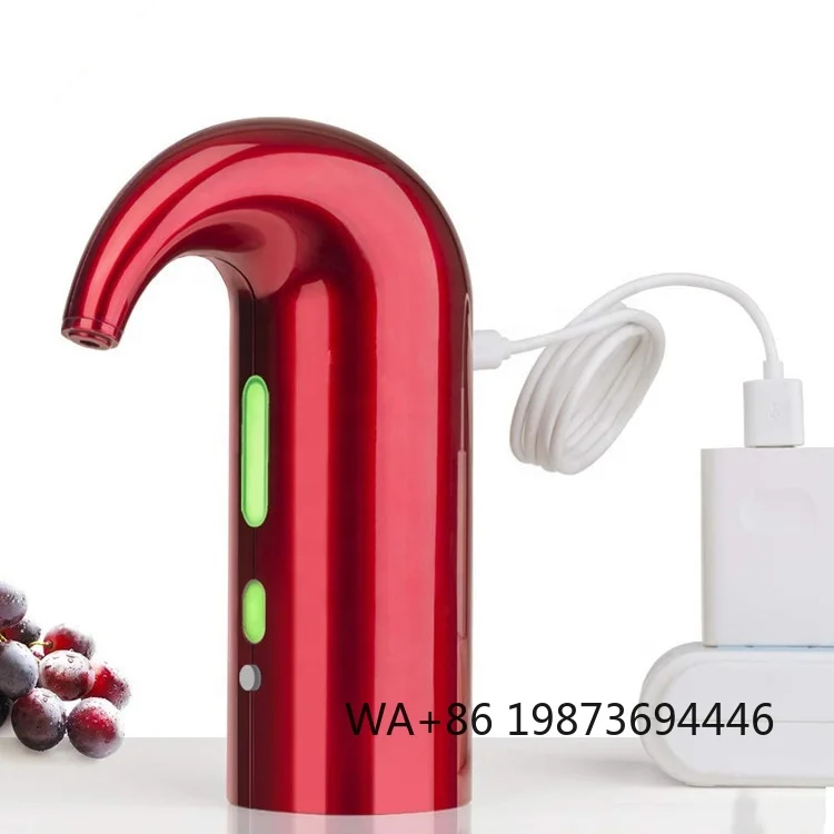 Electric wine aerator pump for red wine and cocktail, USB-powered and suitable for bar use