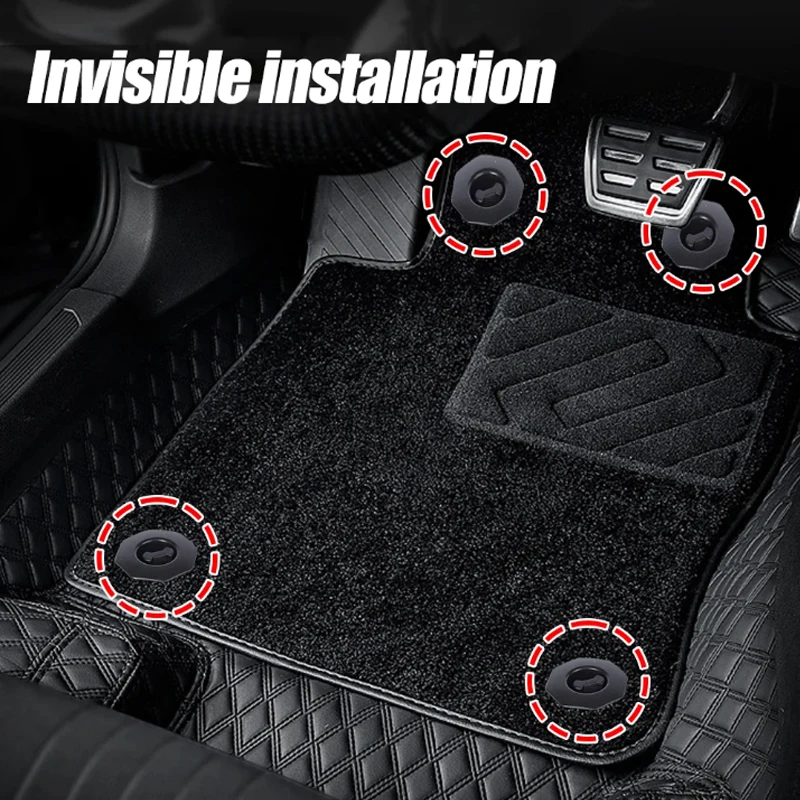 1/4Sets Car Floor Mat Clips Universal Carpet Double-Layer Retaining Clips Knob Anti-Slip Fasteners Removable  Automotive  Parts