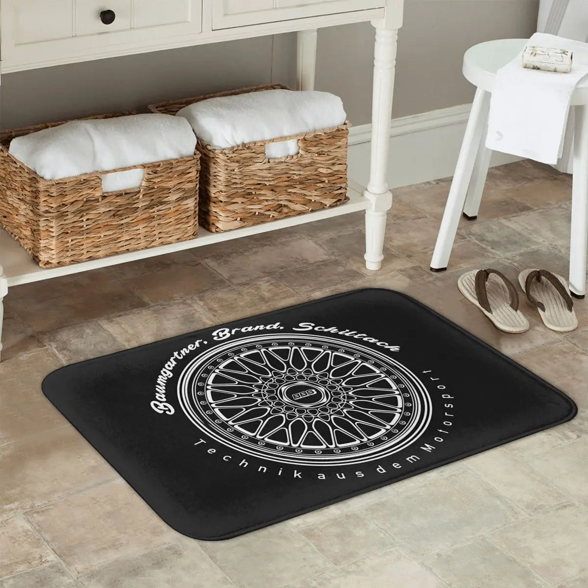 BBS Wheel HubHallway  Non-slip Doormat Floor Mat Washable Carpet Rug for Kitchen Entrance Home Balcony Footpad Mats