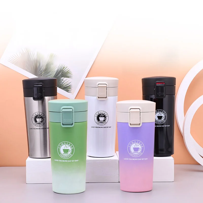 

500ml Thermos Coffee Cup Tea Mug Double Layer Stainless Steel Vacuum Insulated Metal Thermos Outdoor Sports Water Bottle