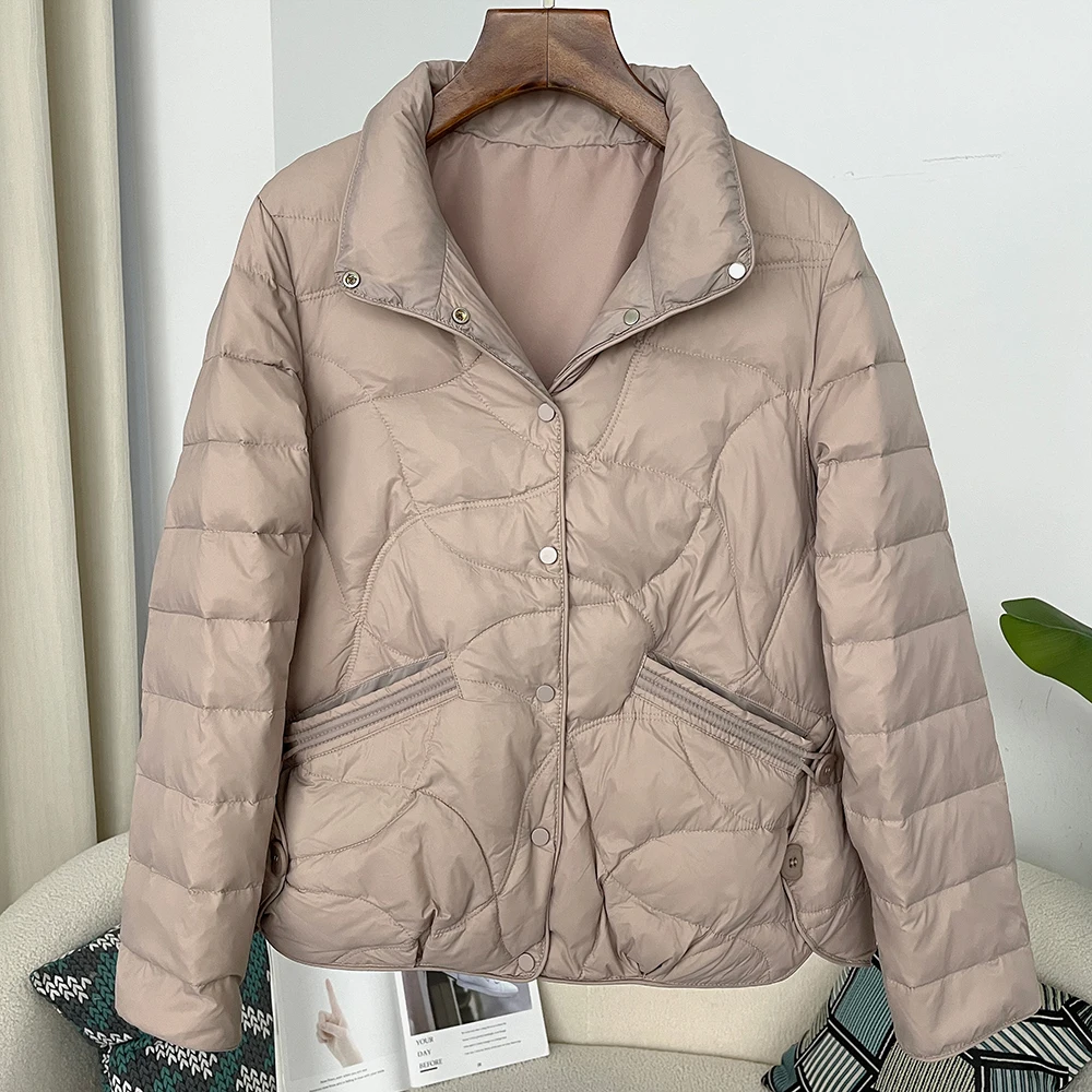 Autumn Winter Fashionable Warm Thickened Down Jacket Filled with 50% White Duck Down Women Korean Style Loose Casual Down Jacket