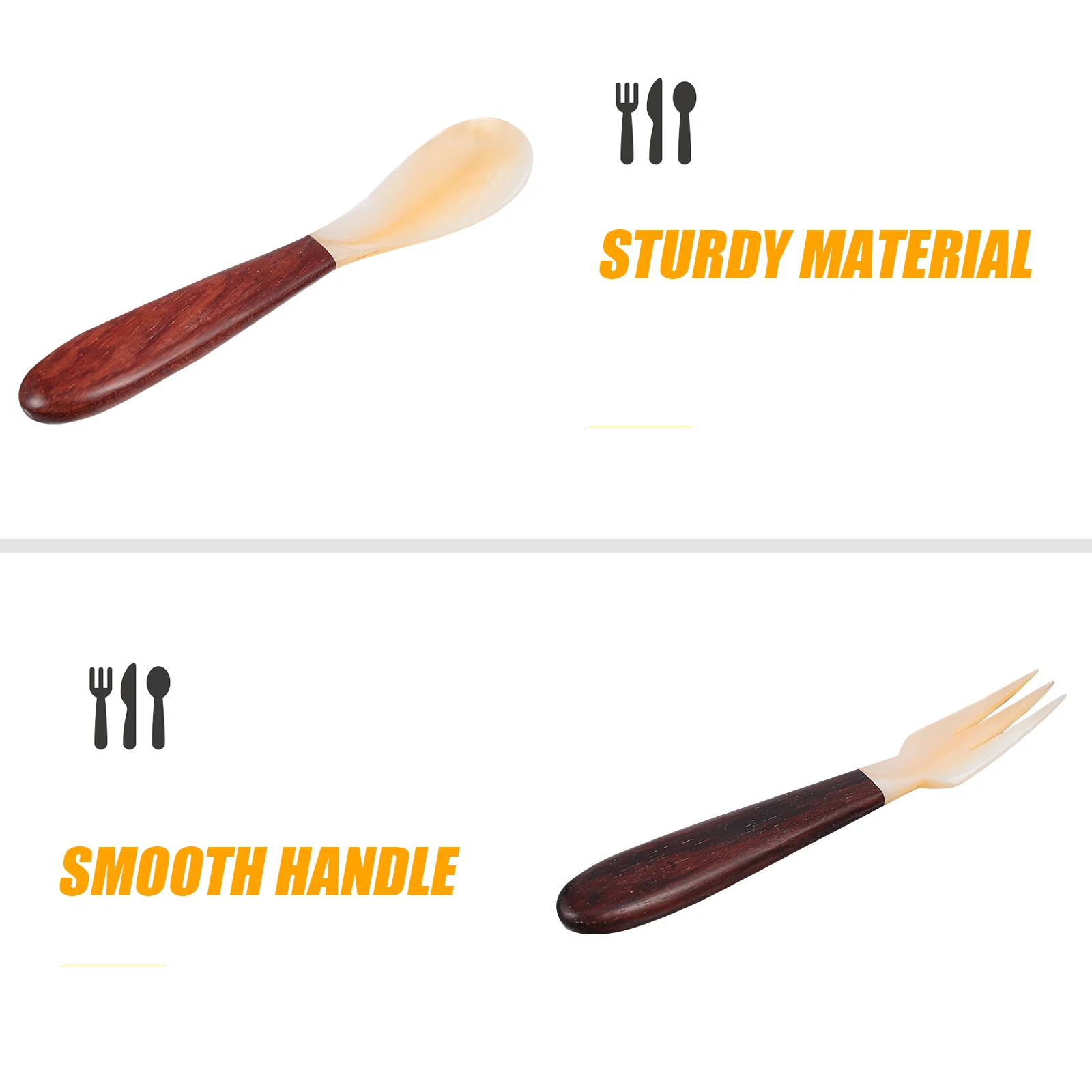 

Portable Shell Set Wood H Spoon Fork Stirring Coffee Spoon Soup Dessert Cutlery Lightweight Kitchen Dining