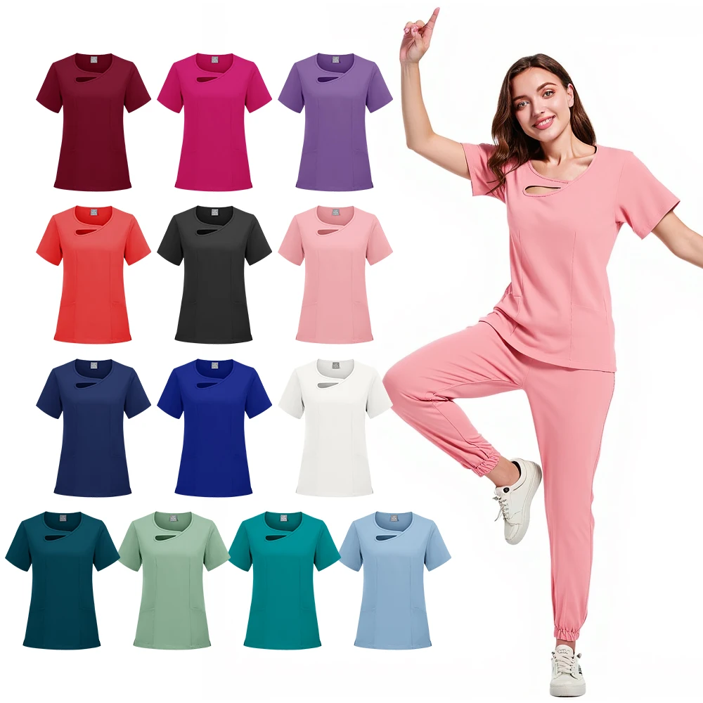 女性用医療ユニフォーム 看護師スクラブセット 卸売価格 医師用ジョガーパンツ 病院用品 手術室用白衣