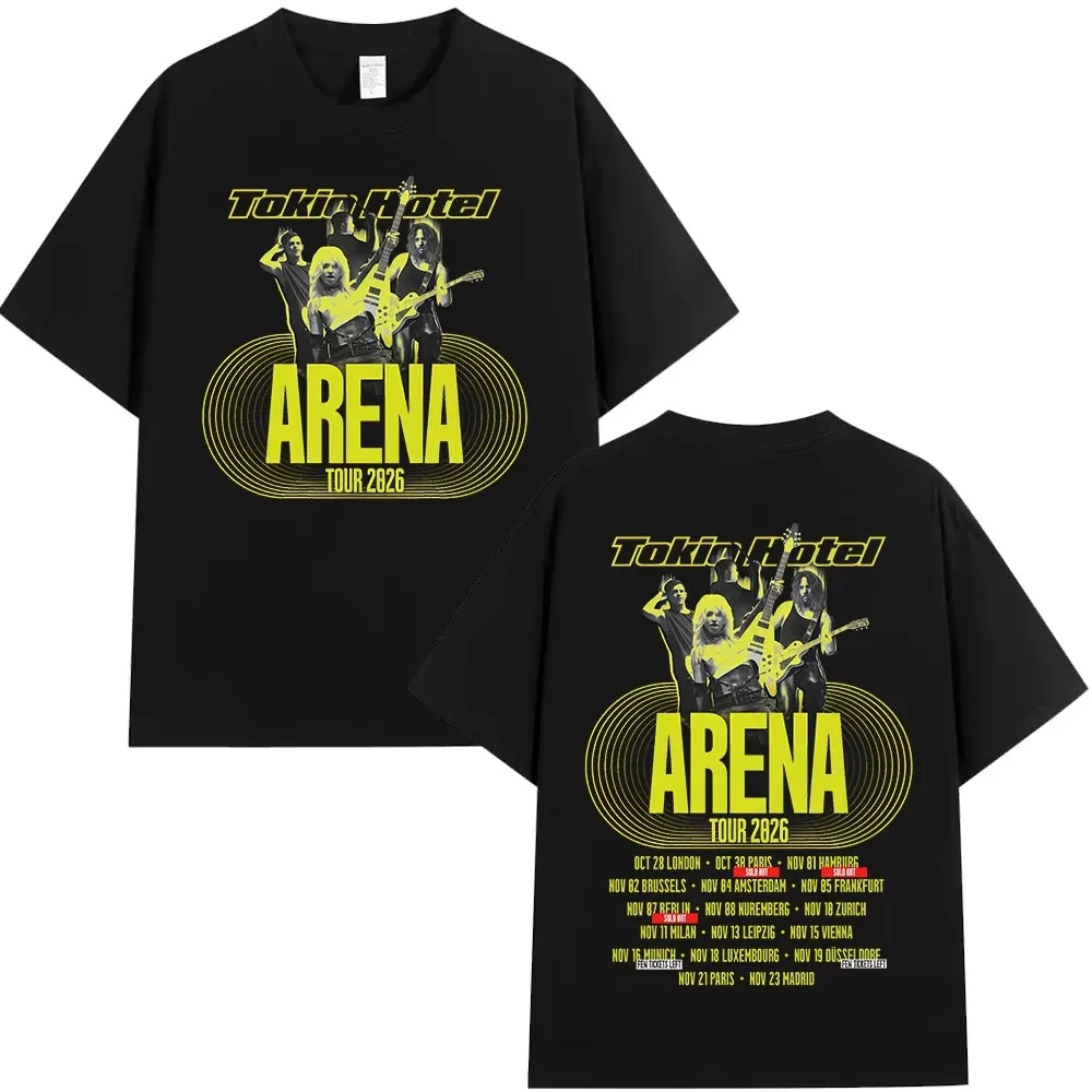 Rock Band Tokio Hotel Arena Tour 2026 Merch T-shirts Men Women Fashion Vintage Short Sleeve T-shirt High Quality Cotton T Shirts