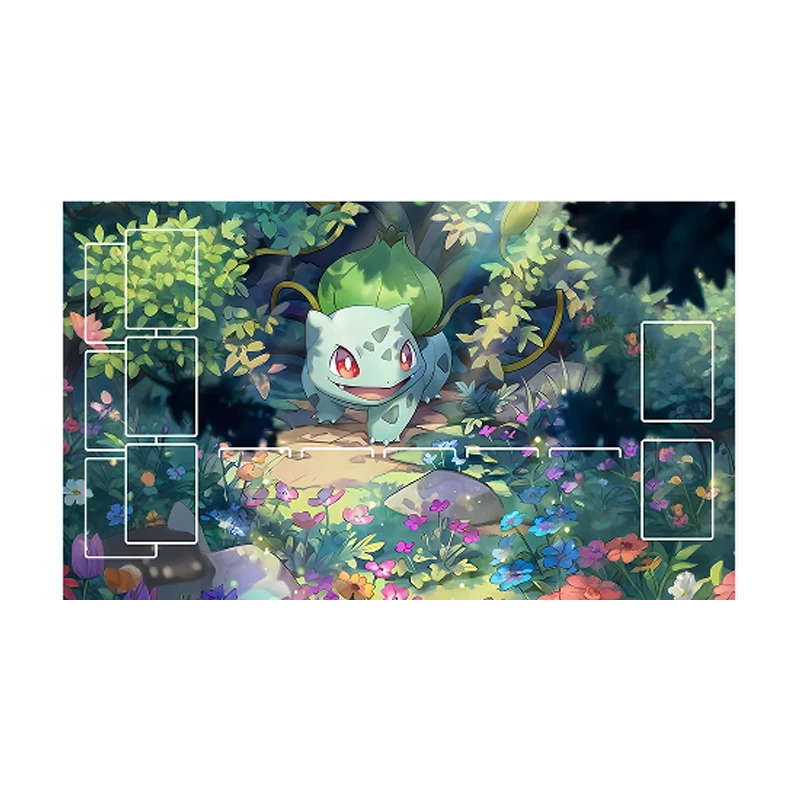 600X350X2Mm Diy Ptcg Charmander Bulbasaur tarjeta estera de batalla Squirtle jugador individual juego de mesa tarjeta Duel placa estera de batalla juguetes de regalo