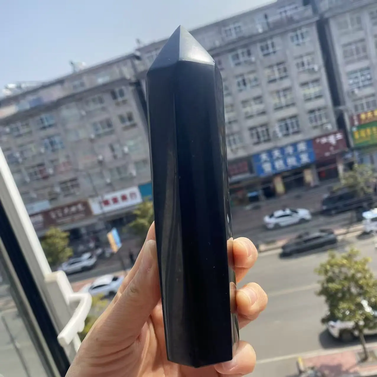 Natural Black Tourmaline Crystal Quartz Energy Tower, Wand,Spiritual Healing, Purification, Demagnetization, Meditation And Div