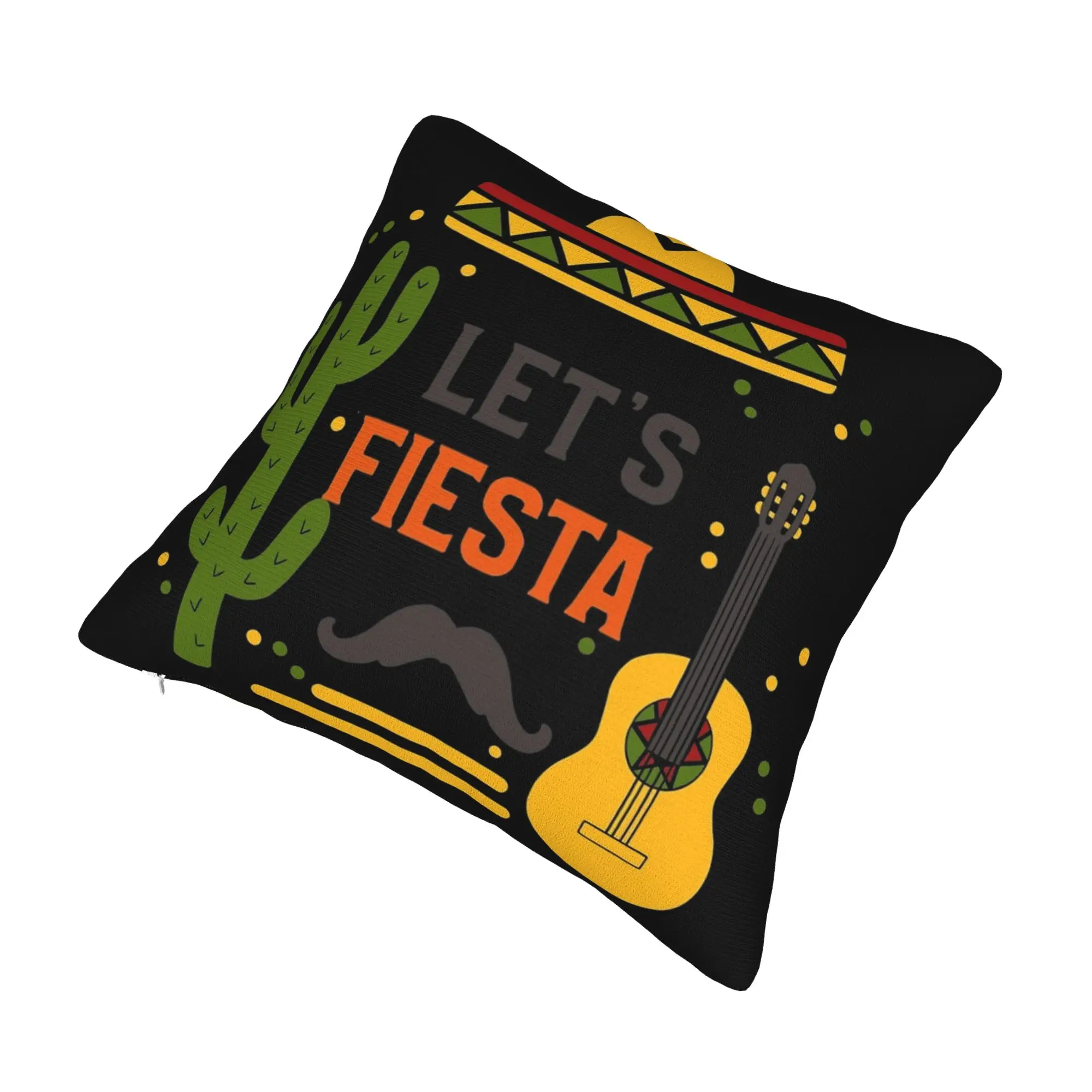 Decorative Pillowcases Let's Fiesta Cinco De Mayo  Merchandise Home  Throw Pillow Case Cover Square Multi-Size