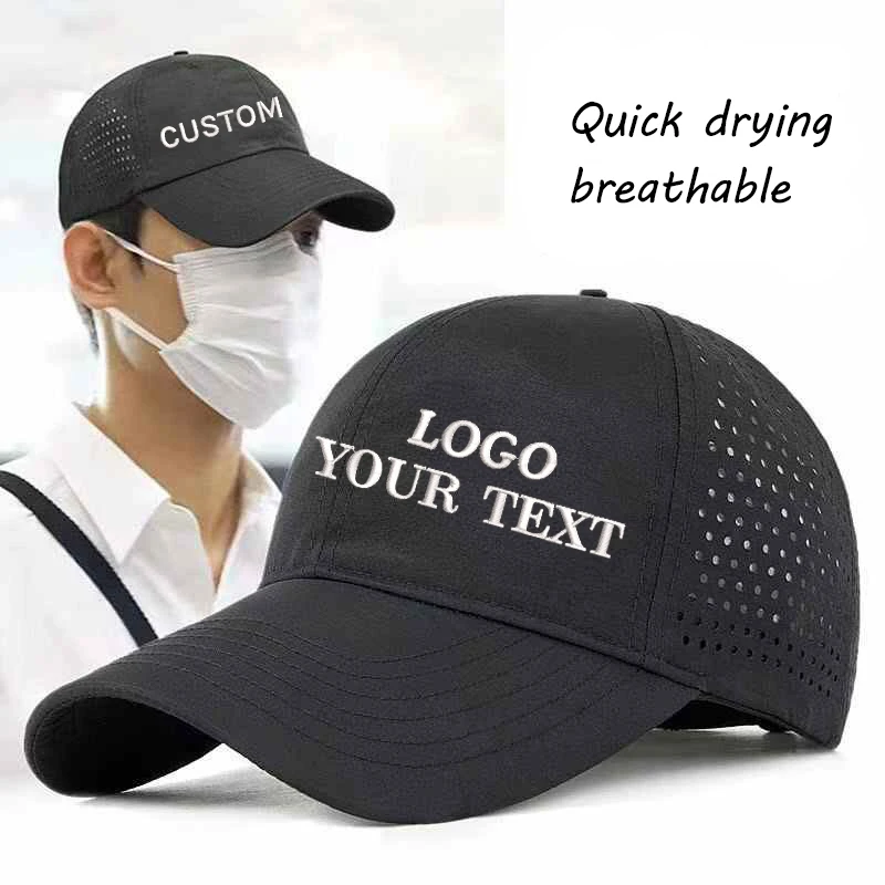 Custom Logo Embroidery Print Quick Drying Baseball Cap for Men and Women Customized Truck Hat Brand Design DIY Nylon Hat Wholesa