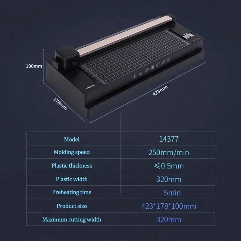 A3/A4 Professional Hot & Cold Laminator – Compact Electric Multifunctional Laminator (Model 14377) with Built-in Paper Cutter