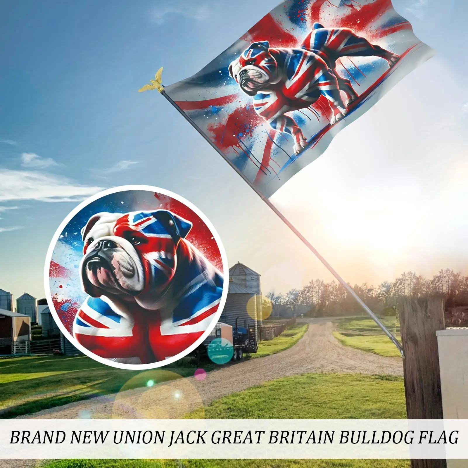 5x3Ft All-Weather Bulldog Yard Flag, Durable Outdoor Garden Decoration For Lawn, Porch &Home, Front House Patio Flag Garden Flag