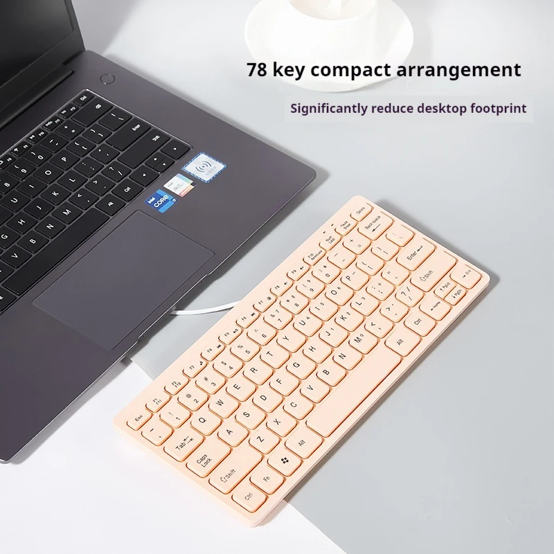 New Usb Wired Keyboard Mute Office Home Mini Thin Portable Laptop Tablet Universal Chocolate Keycap Peripheral Ergonomics