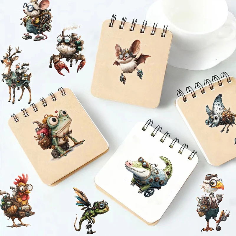 50PCS Cartoon Punk Style Animals Graffiti Stickers Aesthetic DIY Decorative Phone Pencil Box Skateboard Decals Kids Toys Gift image 3